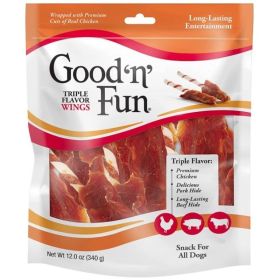 Healthy Hide Good'n' Fun Triple-Flavor Wings Chicken, Pork and Beef Hide