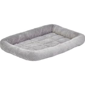 MidWest Quiet Time Deluxe Diamond Stitch Pet Bed Gray for Dogs - Large - 1 ct