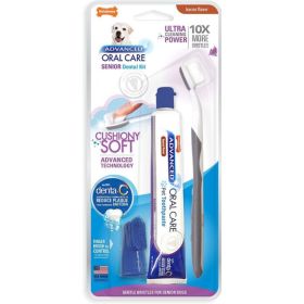 Nylabone Advanced Oral Care Senior Dog Dental Kit Soft-Bristle Toothbrush