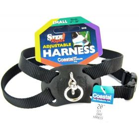 Coastal Pet Size Right Nylon Adjustable Harness - Black - Small ( 18"-24")