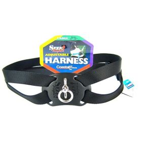 Coastal Pet Size Right Nylon Adjustable Harness - Black - Large (28"-36")