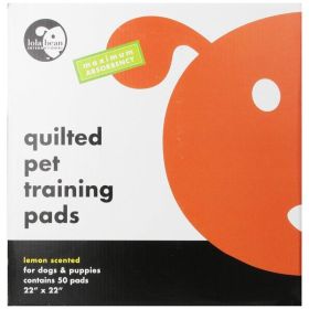 Quilted Pet Training Pads - Lemon Scent - 22" Long x 22" Wide (50 Pack)