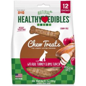 Nylabone Healthy Edibles Flavor Combos Treats - Turkey & Apple - Petite - 12 Pk