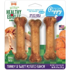 Nylabone Healthy Edibles DHA Puppy Chews - Turkey & Sweet Potato - 3 Pack