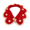 Red Handmade Pet Knitted Collar New Year Christmas Decoration Necklace