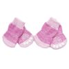 4 Pcs Pink Knitted Dogs Socks Cute Dog Paw Protection for Puppy Indoor Wear