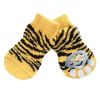 4 Pcs Cute Puppy Cat Socks Knitted Pet Socks Yellow Tiger Stripes