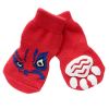 4 Pcs Cute Puppy Cat Socks Knitted Pet Socks, Red Chinese Opera Face