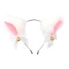White Animal Faux Fur Cat Ears Headband with Bell Bowknot Cute Fox Dog Ears