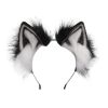 Black Plush Cat Ears Hairband Cosplay Fluffy Dog Fox Animal Ears