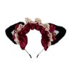 Black Red Faux Fur Fox Ears Headband Cute Animal Plush Cat Dog Ears