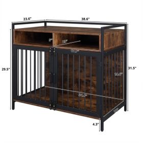38.6 "Furniture Dog Cage, Metal Heavy Duty Super Sturdy Dog Cage, Dog Crate