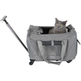 Dog Carrier with Wheels Airline Approved Rolling Pet Carrier