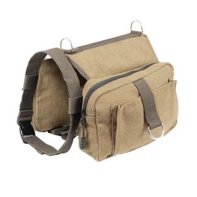 Pet Dog Backpack Hound Hiking Camping Saddle Bag Cotton Canvas  Medium Large