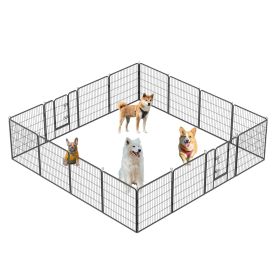 Dog Pens Outdoor 32" Height Foldable 16 Panels Heavy Duty Metal Portable
