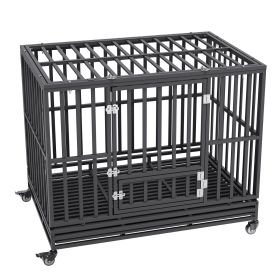 VEVOR 47 Inch Heavy Duty Dog Crate, Indestructible Dog Crate, 3-Door