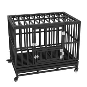 VEVOR 38 Inch Heavy Duty Dog Crate, Indestructible Dog Crate, 3-Door