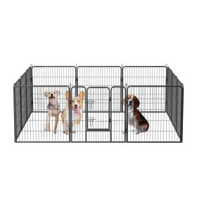 Dog Pens Outdoor 32" Height Foldable 12 Panels Heavy Duty Metal