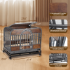 37in Heavy Duty Dog Crate, Furniture Style Dog Crate with Removable Trays