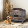 37in Heavy Duty Dog Crate, Furniture Style Dog Crate with Removable Trays