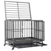 Dog Cage with Wheels Steel 36.2"x24.4"x29.9"