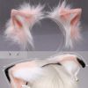 Pink Plush Cat Ears Hairband Cosplay Fluffy Dog Fox Animal Ears