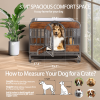 37in Heavy Duty Dog Crate, Furniture Style Dog Crate with Removable Trays
