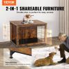 VEVOR Dog Crate Furniture, 38 inch Wooden Dog Crate with Double Doors