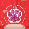 New Year Pet ID Tags; Personalized Dogs Tags; Footprint Engraved Dog Tag