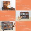 37in Heavy Duty Dog Crate, Furniture Style Dog Crate with Removable Trays