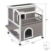 HOBBYZOO Wooden Cat house 2-Story Indoor Outdoor Luxurious Cat