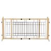 Wood Freestanding Pet Gate;  38"-71" Length Adjustable Dog Gate