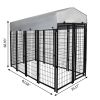 Dog Kennel with Roof Cover Heavy Duty Dog Crate for M-L