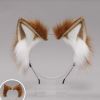 Brown Plush Cat Ears Hairband Cosplay Fluffy Dog Fox Animal Ears