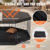 VEVOR Dog Playpen, 8 Panels Foldable Metal Dog Exercise Pen with Top Cover