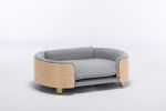 Scandinavian style Elevated Dog Bed Pet Sofa With Solid Wood legs