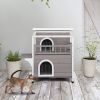 HOBBYZOO Wooden Cat house 2-Story Indoor Outdoor Luxurious Cat