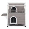 HOBBYZOO Wooden Cat house 2-Story Indoor Outdoor Luxurious Cat