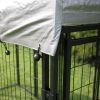 Dog Kennel with Roof Cover Heavy Duty Dog Crate for M-L