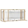 Wood Freestanding Pet Gate;  38"-71" Length Adjustable Dog Gate