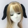 Black Plush Lop Ear Rabbit Headband Fluffy Animal Dogs Ears