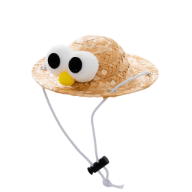 Pet Straw Hat Funny Cap for Birthday for Small Pets/Puppy/Cat (Color: yellow, size: L)