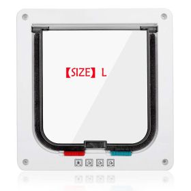 Cat Door Flap pet hole dog door two-way free access doorway installation (select: Cat Door Flap-L)