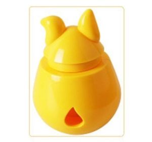 Pet Tumbler Food Leaking Toy Dog Interactive Puzzle Toy Bite Resistant Iq (Color: yellow)