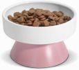 Ceramic Raised Food Bowls, Elevated Pet Dish Feeder for Dog Kitty Puppy Pets Bowl, Tower Shaped Ceramic
