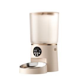 Time Hourglass Pet Automatic Feeding Device Touch Panel Timing (Specifications: American standard adapter 110V voltage, colour: Xiaoman Waist Feeder - Button Style Coffee)