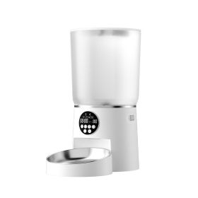 Time Hourglass Pet Automatic Feeding Device Touch Panel Timing (Specifications: American standard adapter 110V voltage, colour: Xiaoman Waist Feeder - Button Style White)