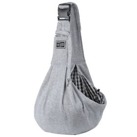 Pet Puppy Carrier Bag Outdoor Travel Dog Subway Bus Shoulder Bag (Color: Gray)
