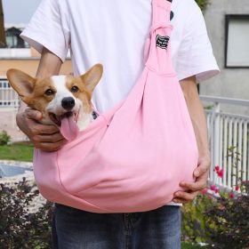 Pet Puppy Carrier Bag Outdoor Travel Dog Subway Bus Shoulder Bag (Color: pink)