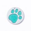 Personalized Dog Tags; Engraved Footprints Cat Tags; Anti-lost Round Pet ID Tags